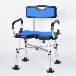 Height-Adjustable Anti-Slip Shower Chair with Backrest